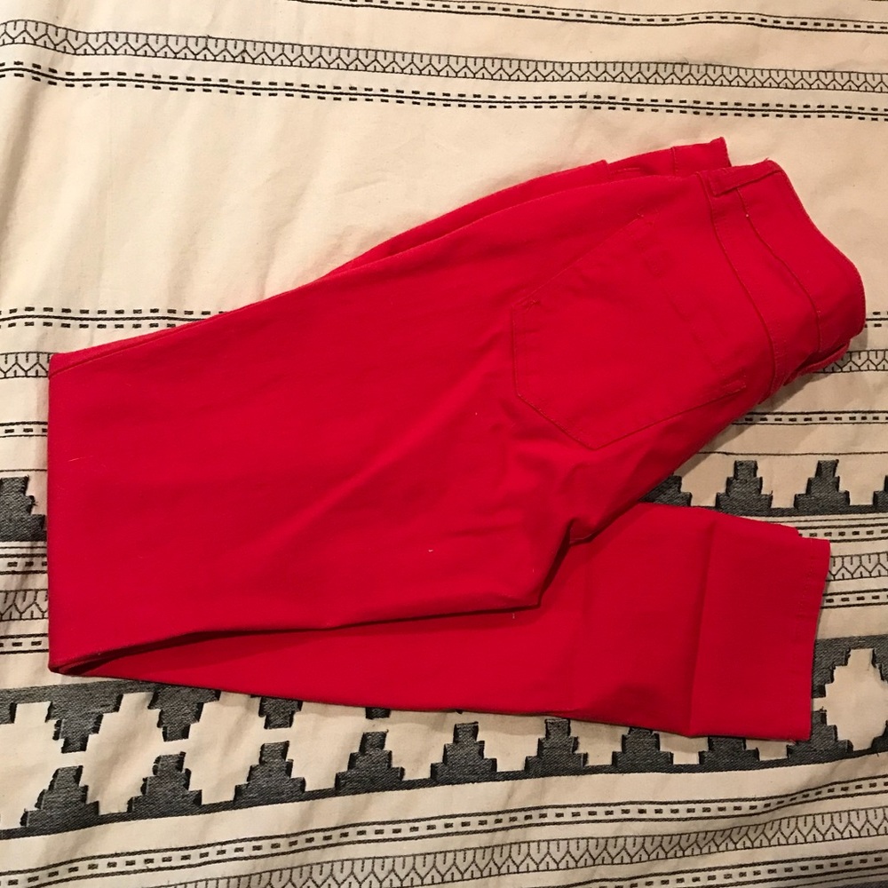 Red skinny jeans!